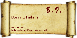 Born Ilmár névjegykártya